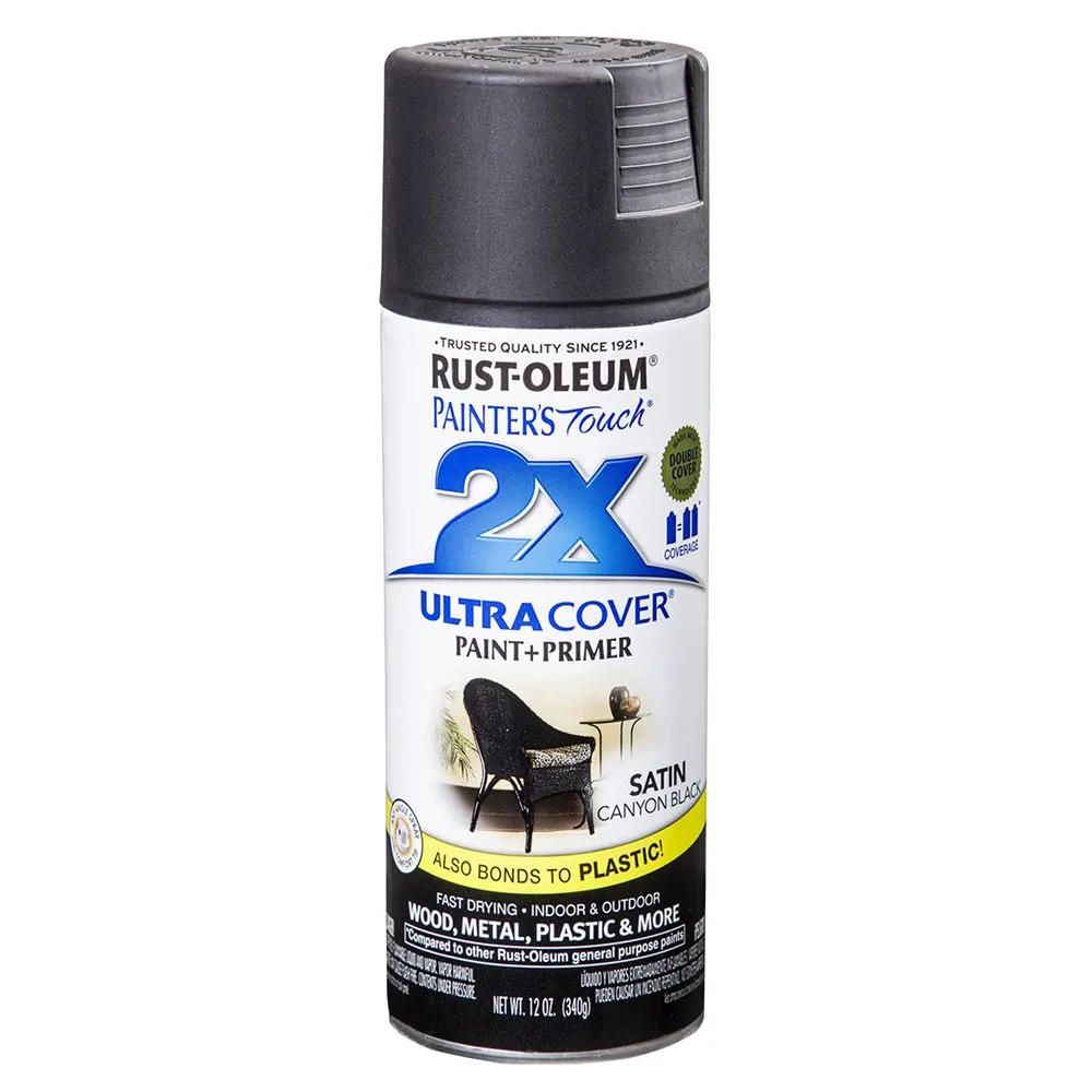 2x Spray Paint - Satin Canyon Black - Rust-Oleum| Agri Supply