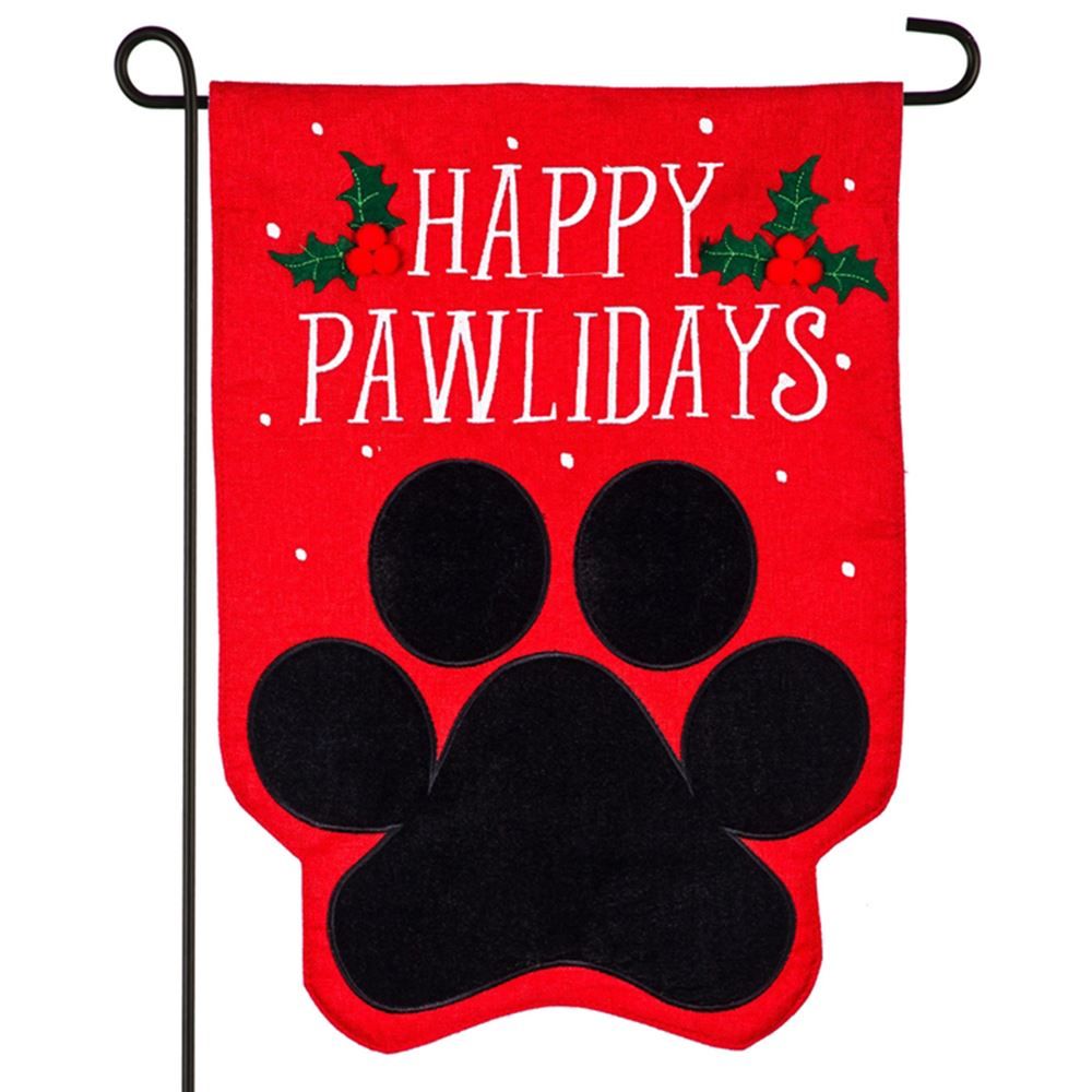 Happy Pawlidays Garden Flag