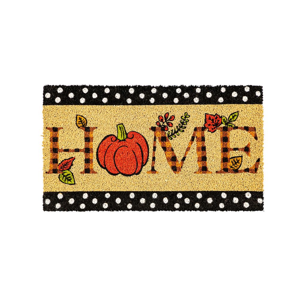 Plaid Home Pumpkin Coir Mat