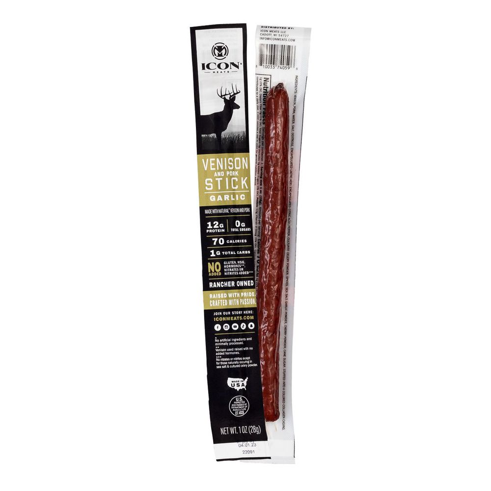 venison & pork stick 1 oz garlic