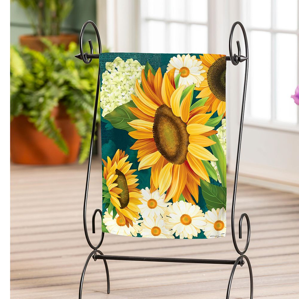 Evergreen Sunflower Bloom Garden Flag