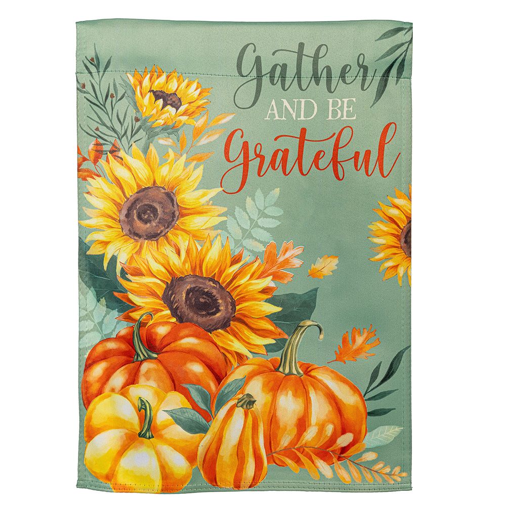 Grateful Gatherings Suede Garden Flag