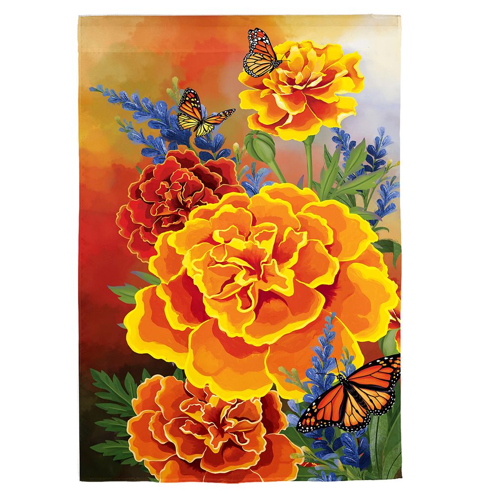 Mariposa Melody Burlap Garden Flag