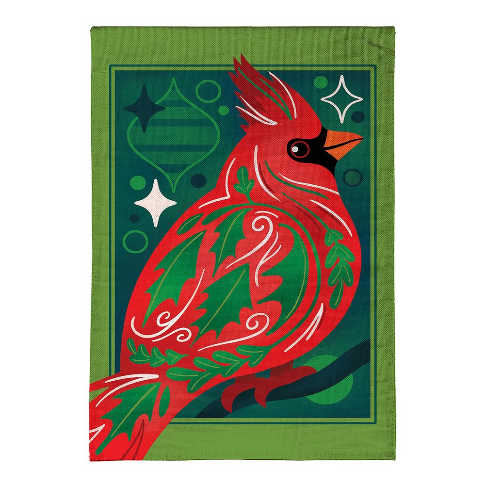 cardinal burlap garden flag