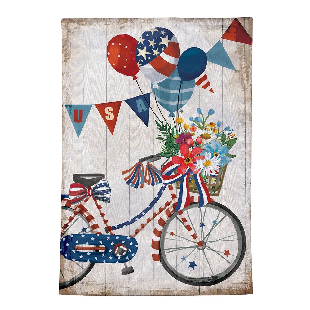 EverGreen American Bike Garden Flag