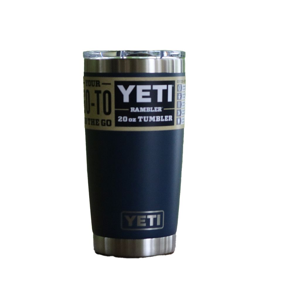 yeti 20 oz navy tumbler with lid