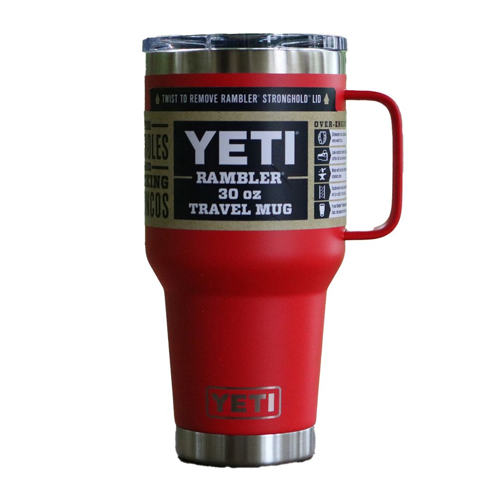 Red Rambler Yeti 30 oz. Travel Mug with Lid