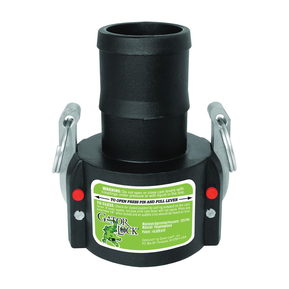 Green Leaf 2 in. Female Camlock Coupler x Hose Barb