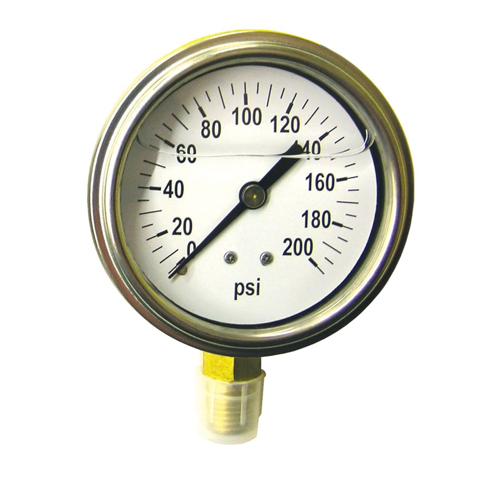 Green Leaf 2-1/2 in. 200 PSI Liquid Filled Pressure Gauge