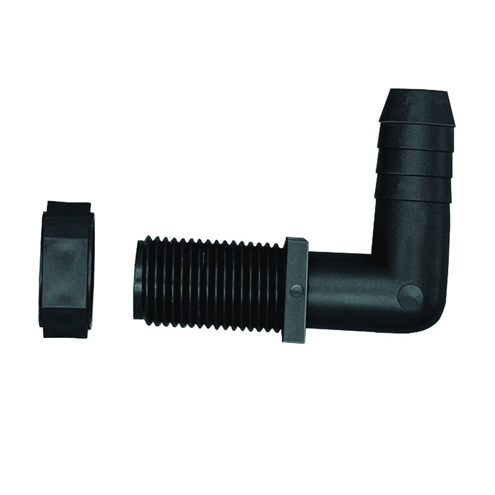 Green Leaf 3/8 in. Barb x 11/16 in. Male Union Polypropylene Hose Elbow