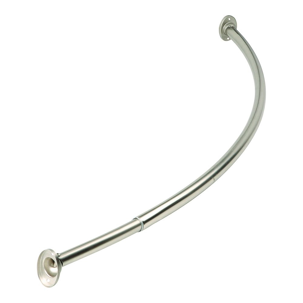 Simple Spaces 52 to 72 in. Brushed Nickel Curved Shower Curtain Rod