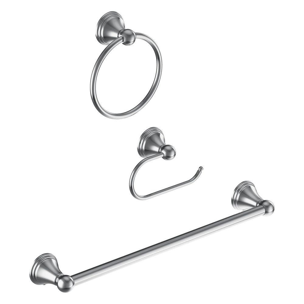 Moen Preston 3-Piece Chrome Bath Hardware Set with Hardware