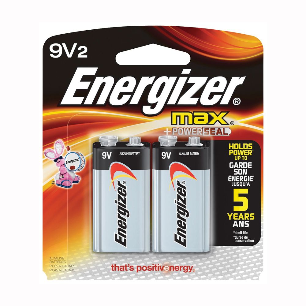 Energizer MAX 9V Alkaline Battery, 2-Pack