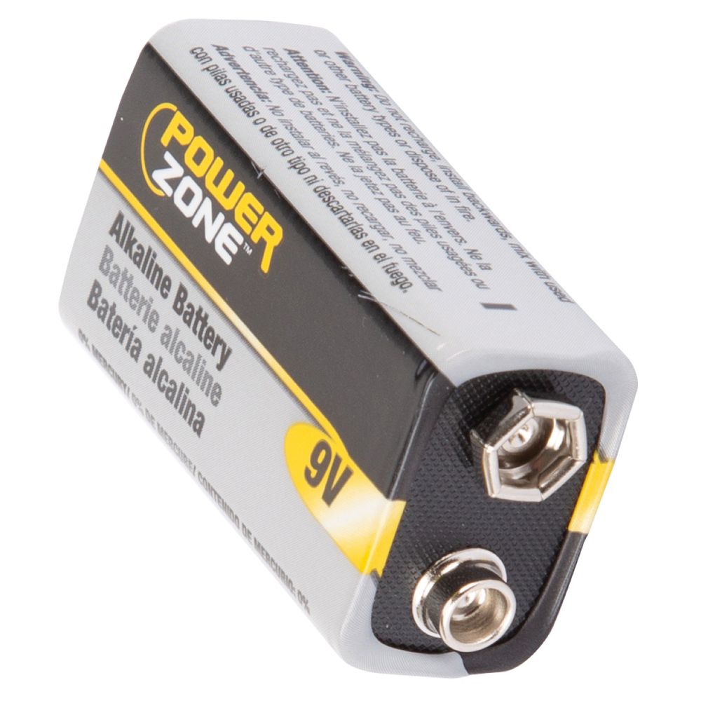 PowerZone 9 V Alkaline Battery, 2-Pack