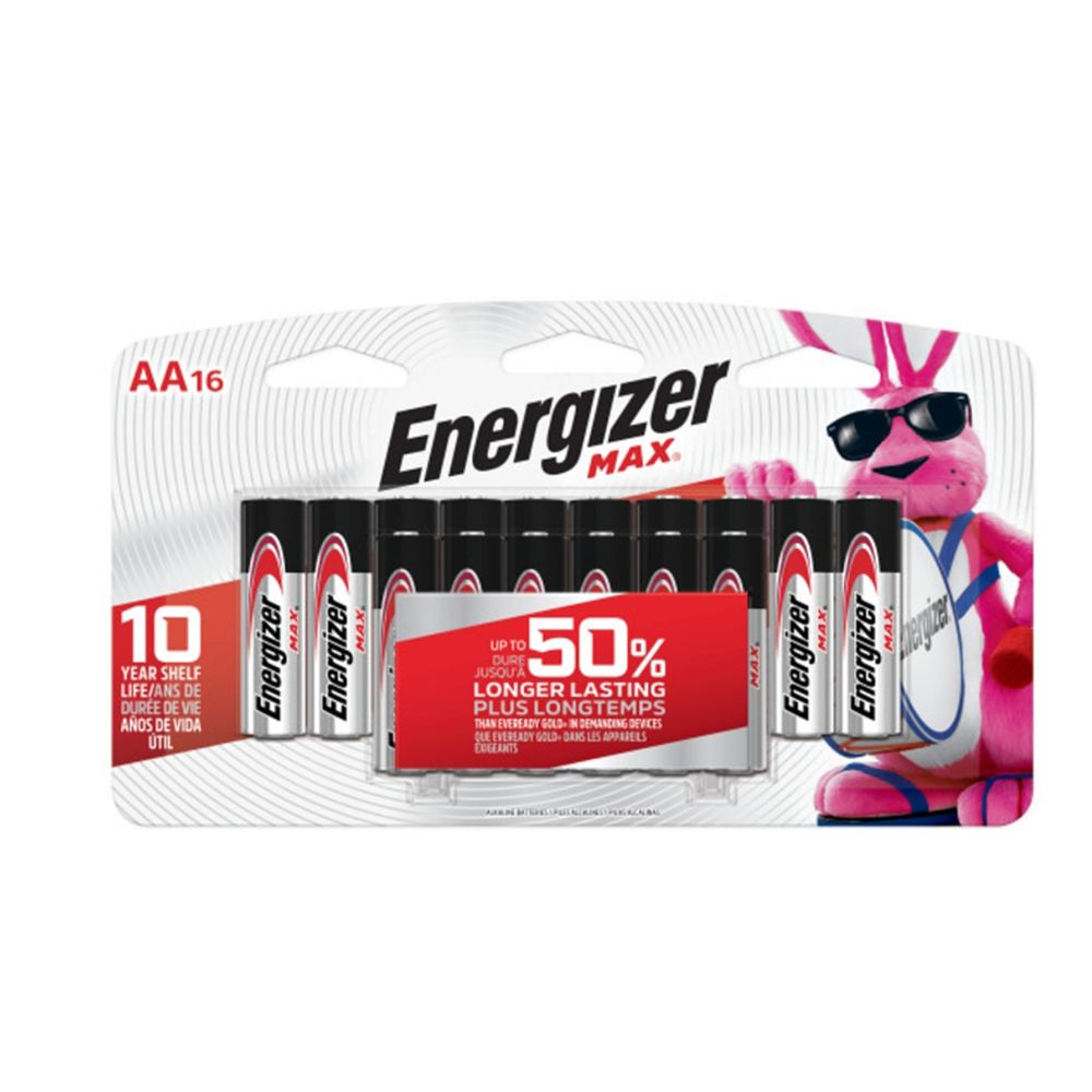 Energizer MAX AA Alkaline Batteries, 16-Pack
