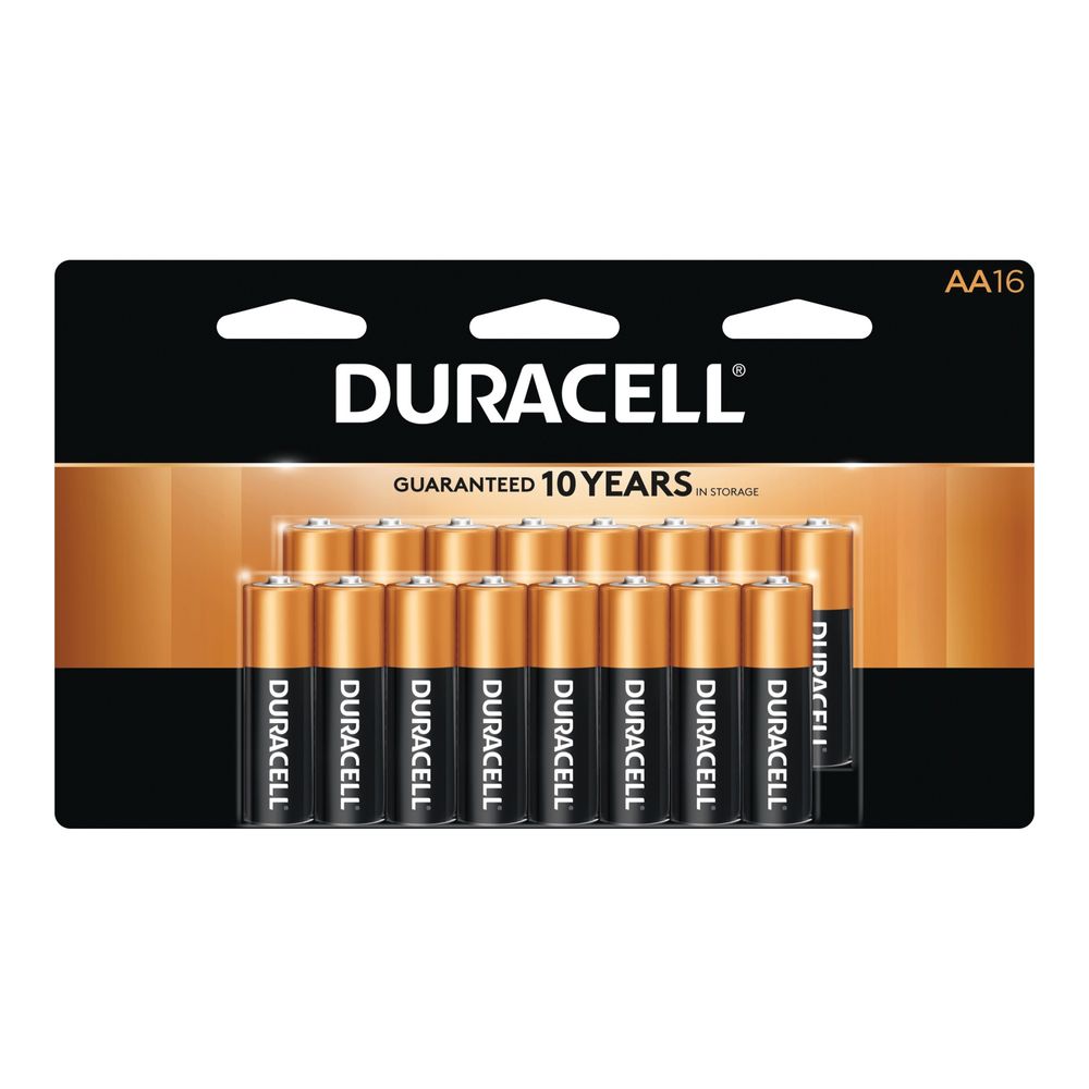 Duracell AA Coppertop Alkaline Battery, 16-Pack