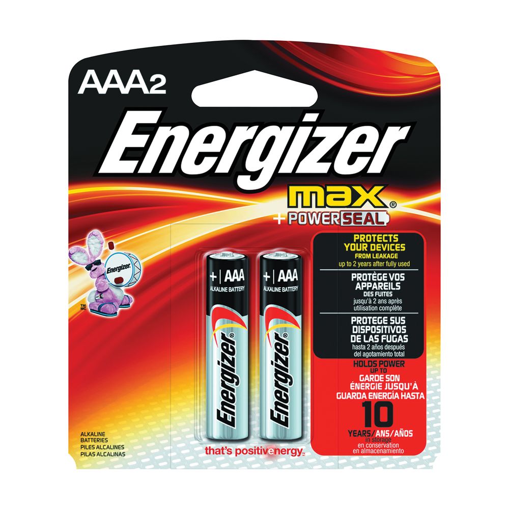 Energizer MAX AAA Alkaline Batteries, 2-Pack