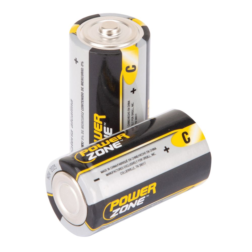 PowerZone 1.5 V. C Alkaline Battery, 2-Pack