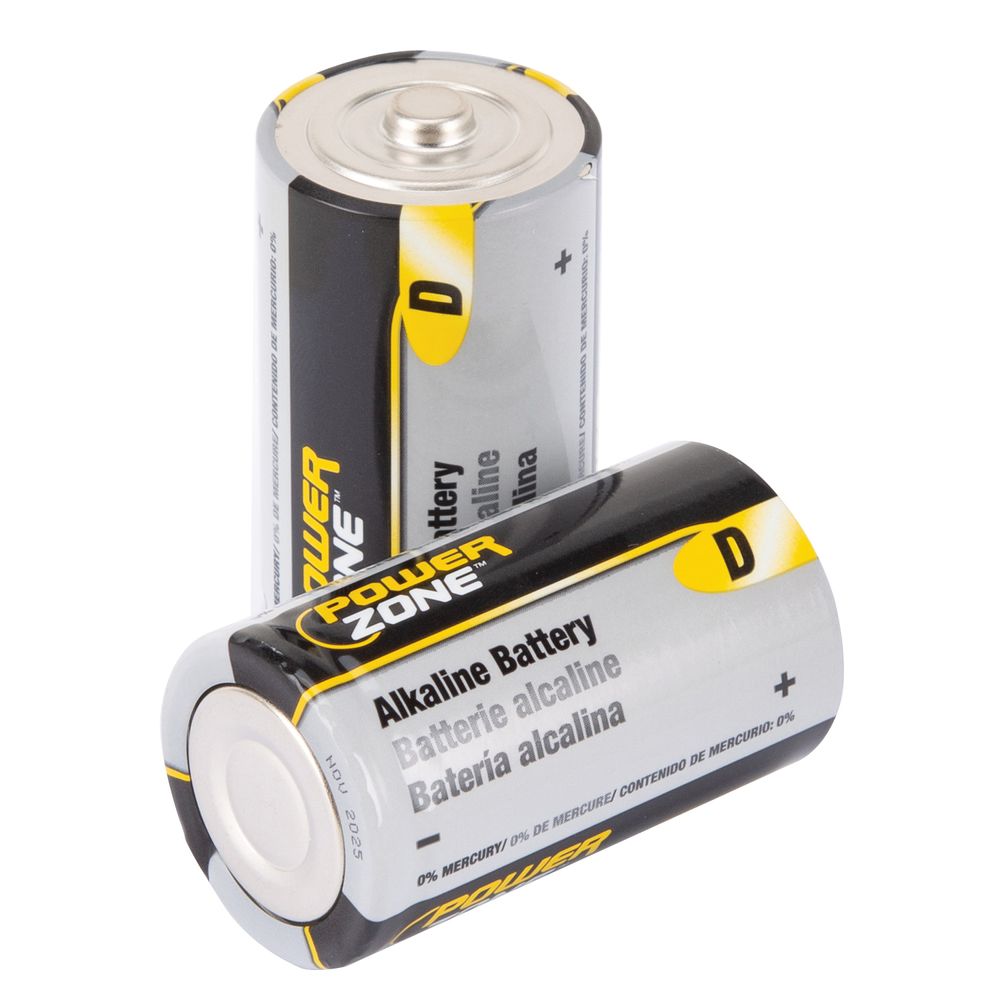 PowerZone 1.5 V D Alkaline Battery, 2-Pack