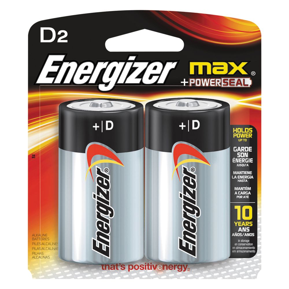 Energizer MAX D Alkaline Batteries, 2-Pack