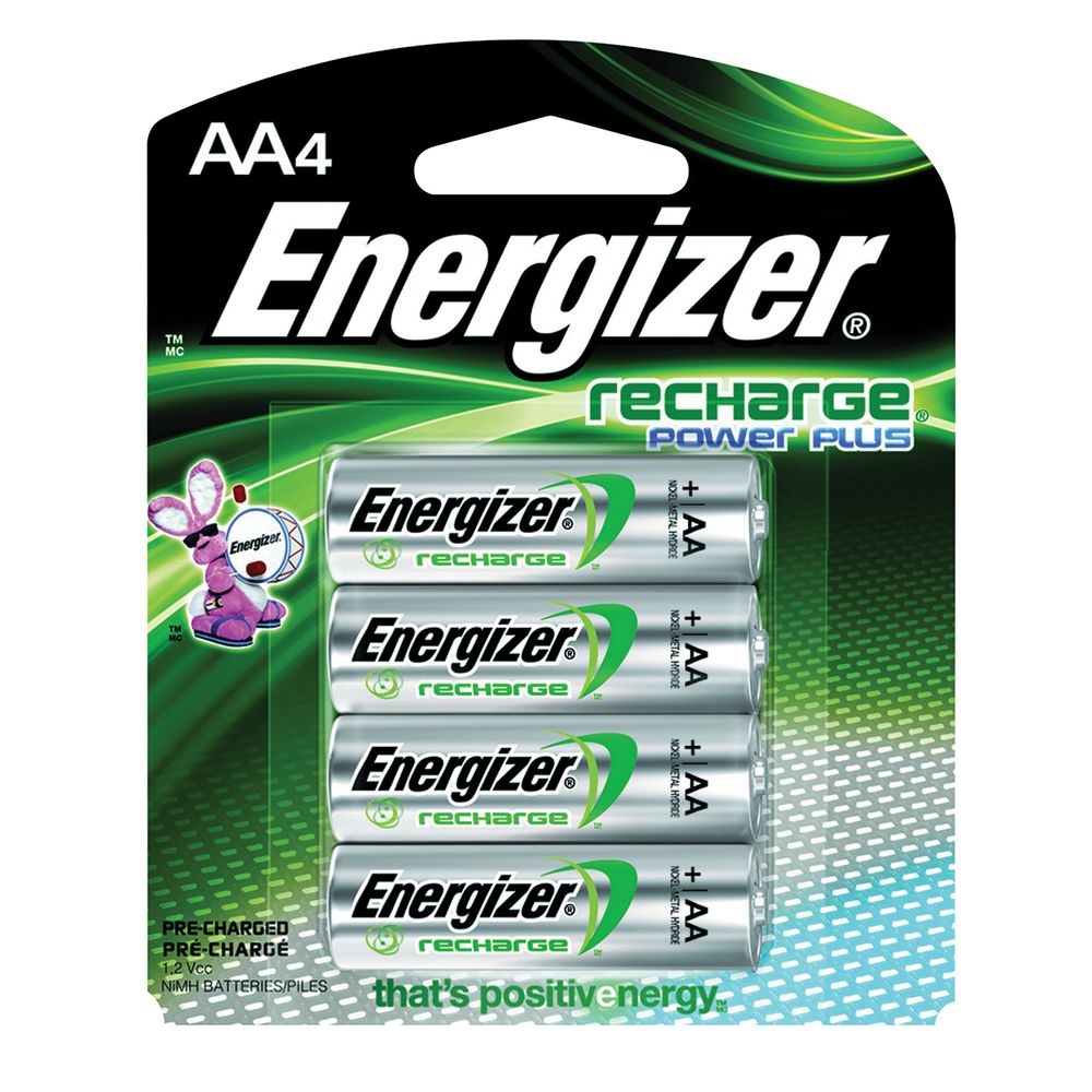 Energizer AA Rechargeable NiMH Batteries, 4-Pack