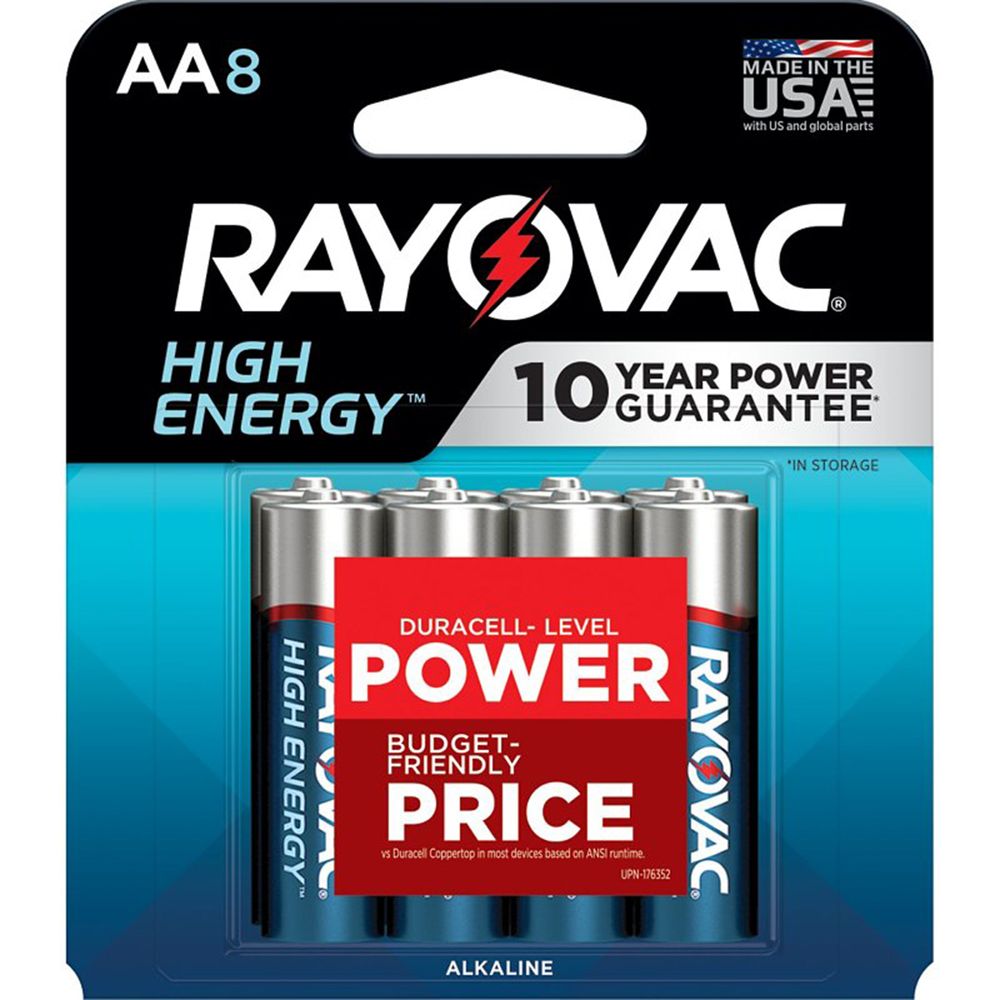 Rayovac AA Alkaline Batteries, 8-Pack