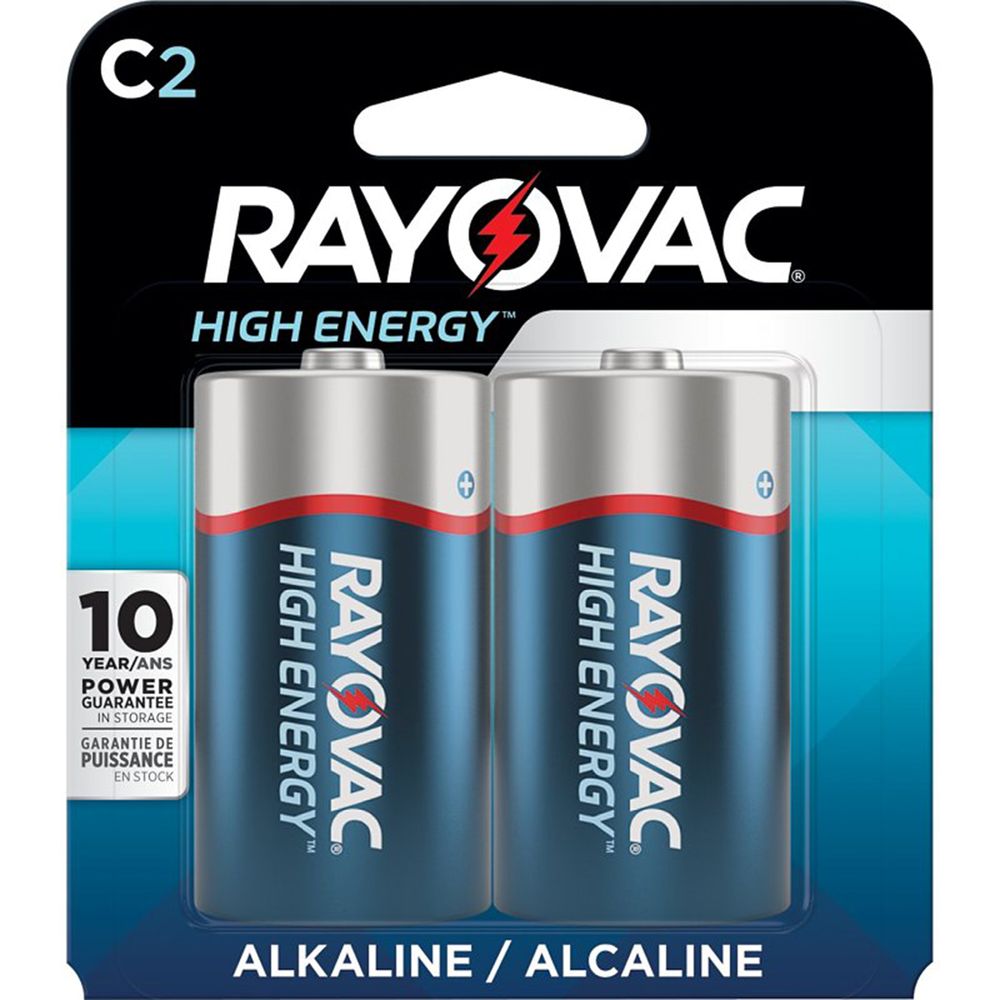 Rayovac C High Energy Alkaline Batteries, 2-Pack