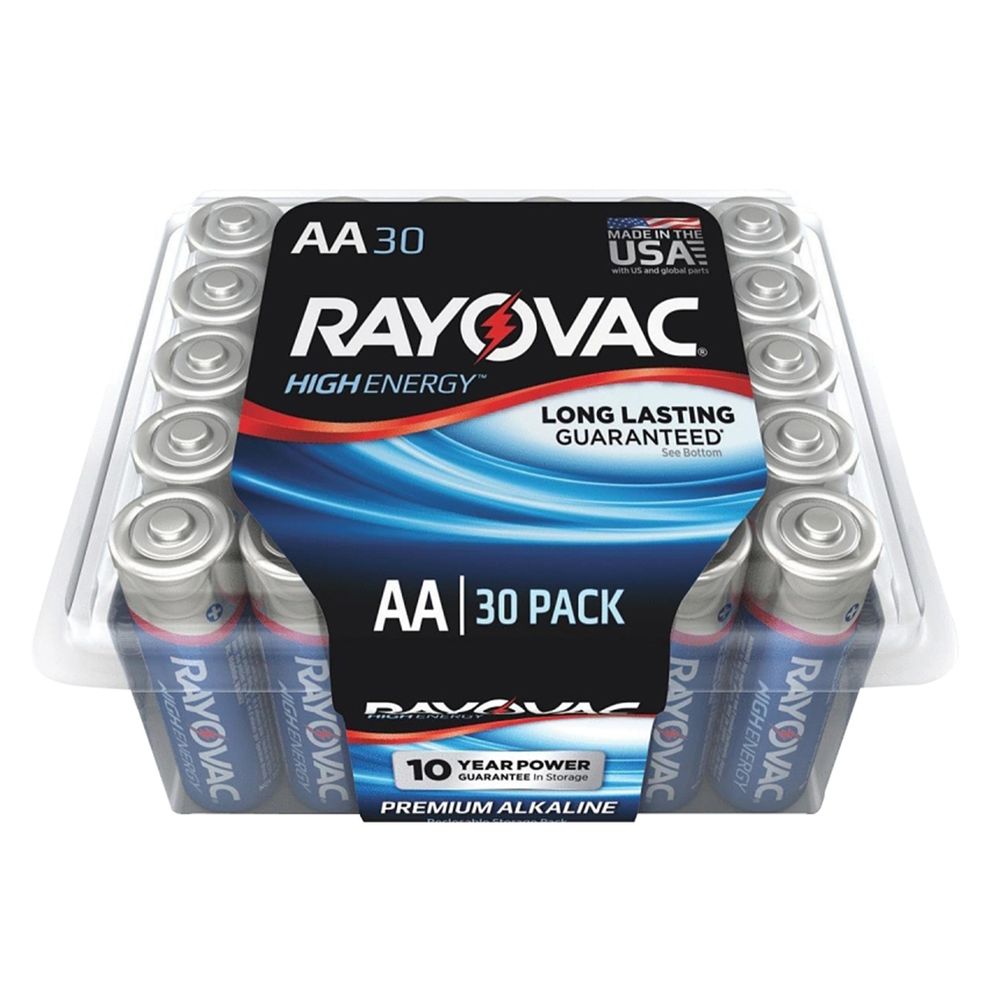 Rayovac AA 750 mAh Alkaline Battery, 30-Pack
