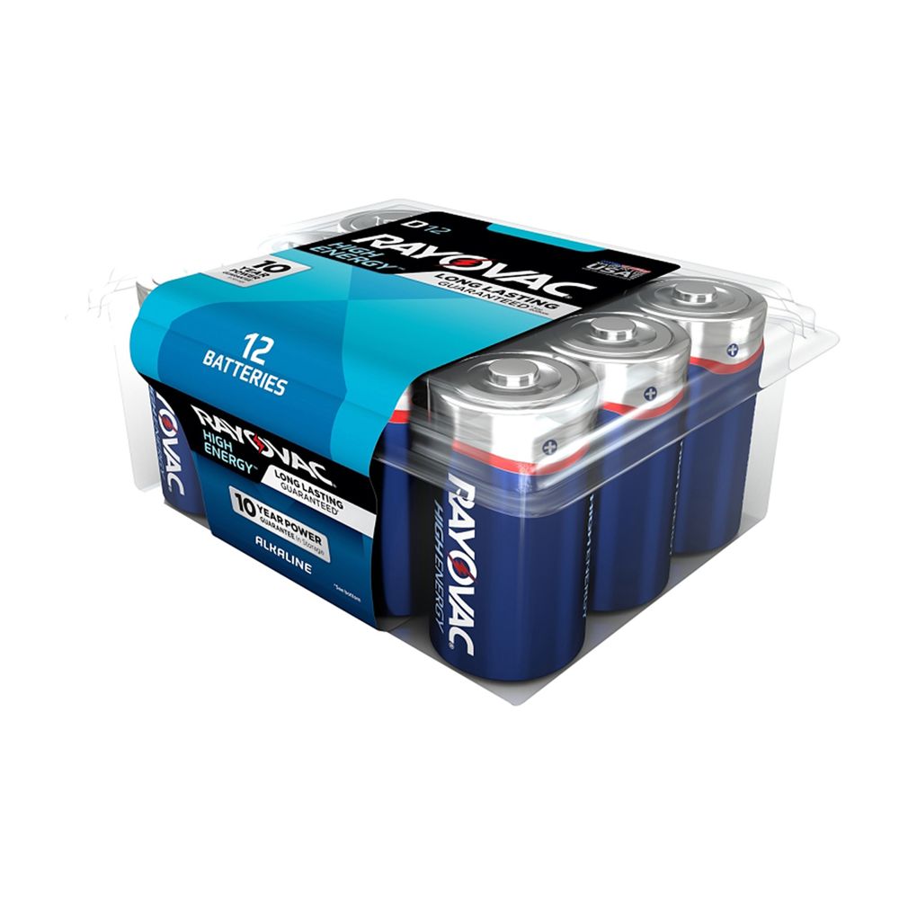 Rayovac 12-Piece D Alkaline Batteries