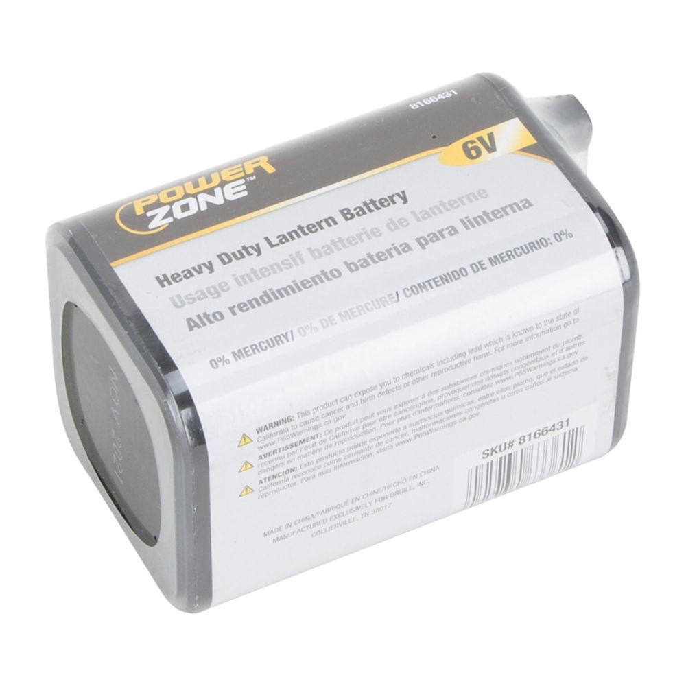 PowerZone 6 V Heavy-Duty Spring Terminal Lantern Battery