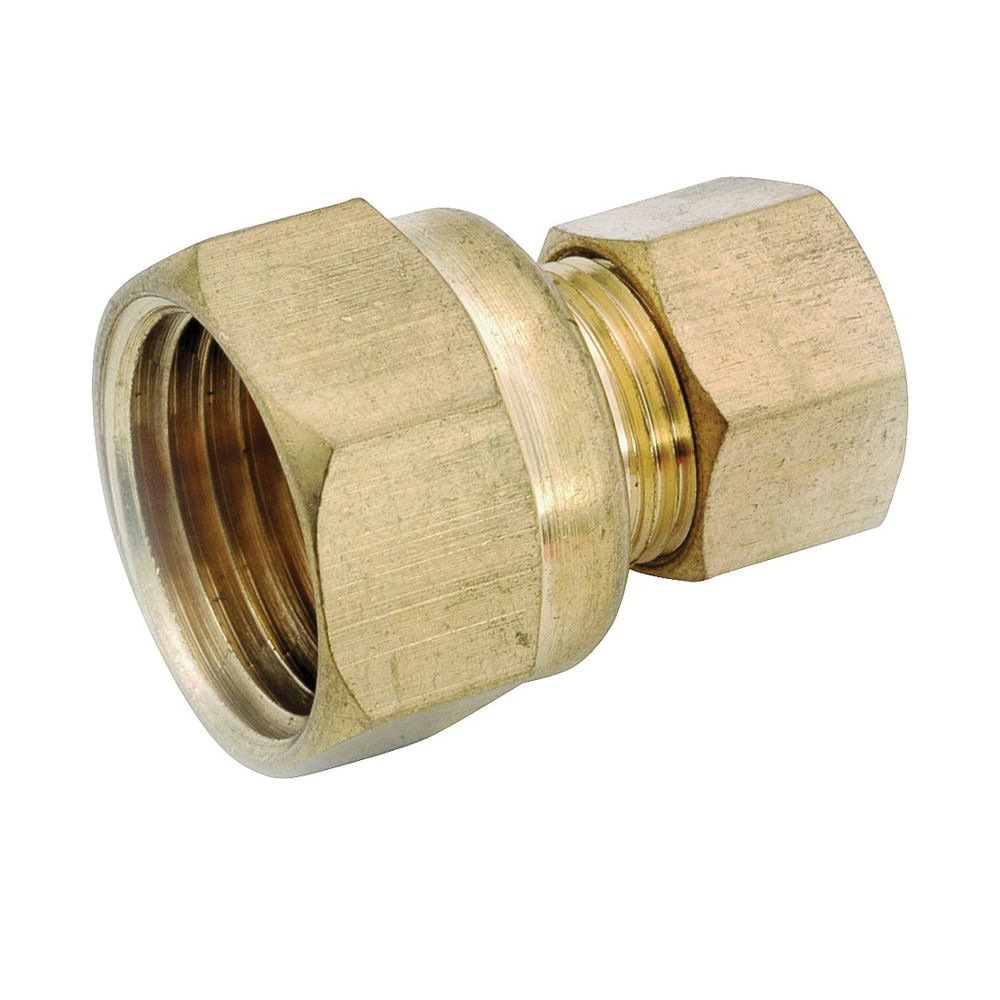 Anderson Metals 3/8 in. x 1/4 in. Brass Compression x Female Pipe Coupling