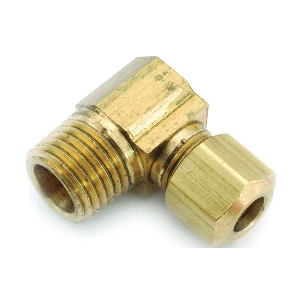 Anderson Metals 3/8 in. x 1/2 in. Brass Compression x Male Iron Pipe Tube Elbow
