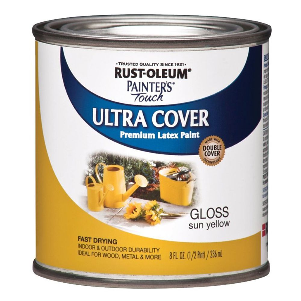 Rust-Oleum 1/2 pt. Gloss Sun Yellow Painters Touch Ultra Cover Latex Paint