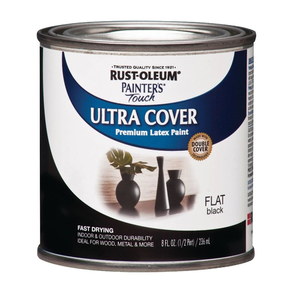 Rust-Oleum 1/2 pt. Painters Touch Ultra Cover Flat Black Paint