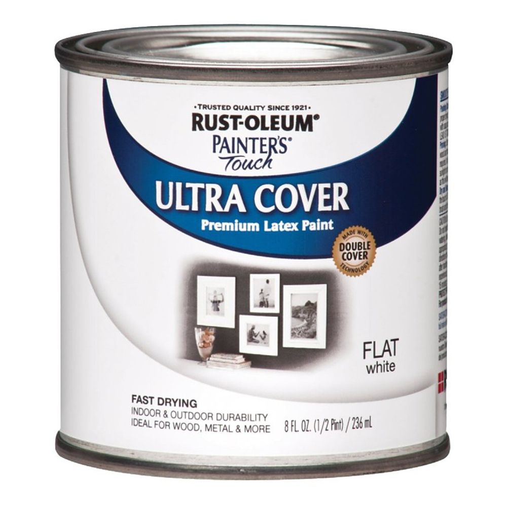 Rust-Oleum 1/2 pt. Painters Touch Ultra Cover Flat White Latex Paint