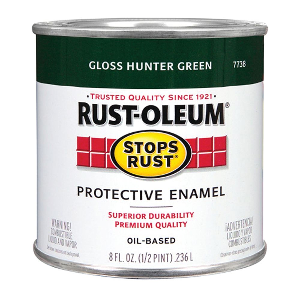 Rust-Oleum 1/2 pt. Gloss Hunter Green Stops Rust Protective Enamel Paint