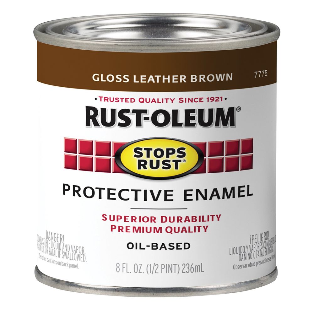 Rust-Oleum 1/2 pt. Gloss Leather Brown Protective Enamel Paint