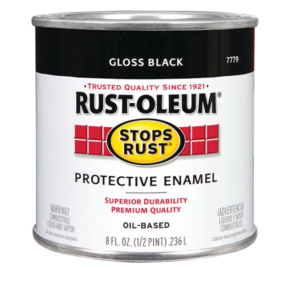 Rust-Oleum 1/2 pt. Gloss Black Stops Rust Protective Enamel Paint