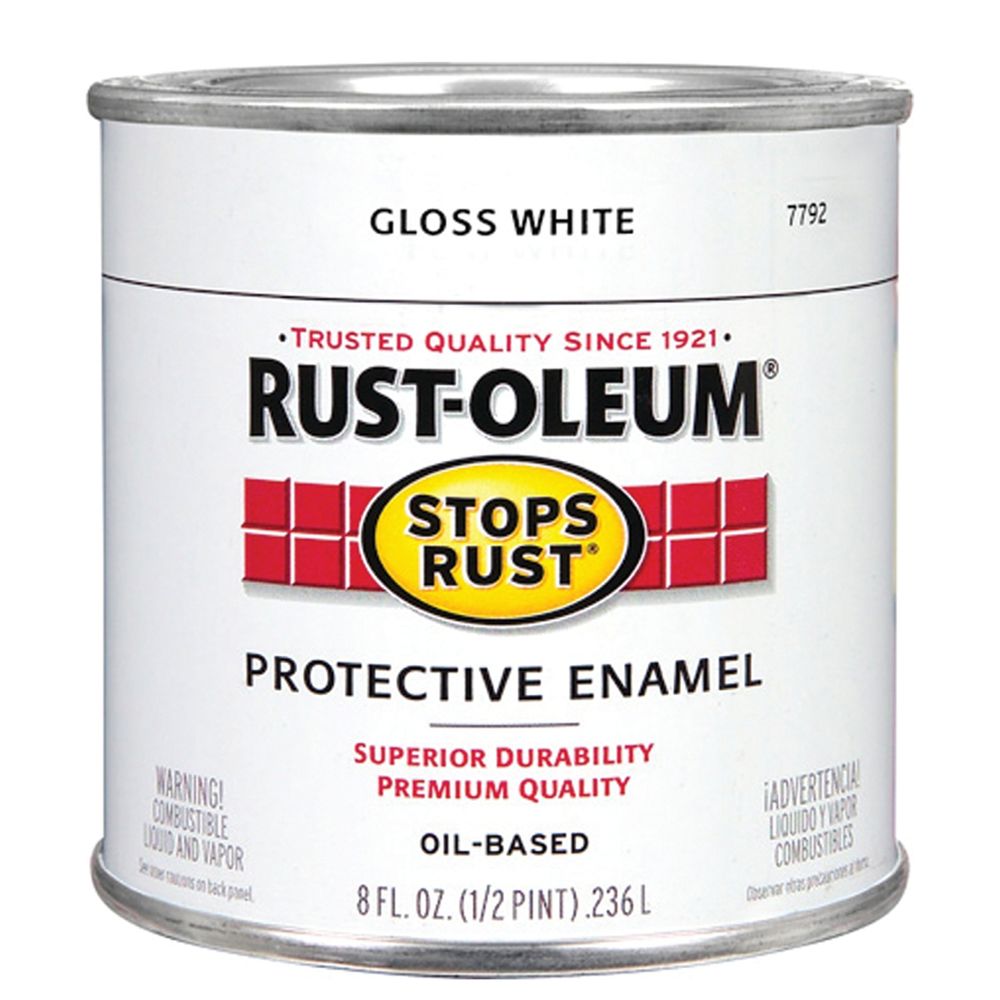 Rust-Oleum 1/2 pt. Gloss White Stops Rust Protective Enamel Paint