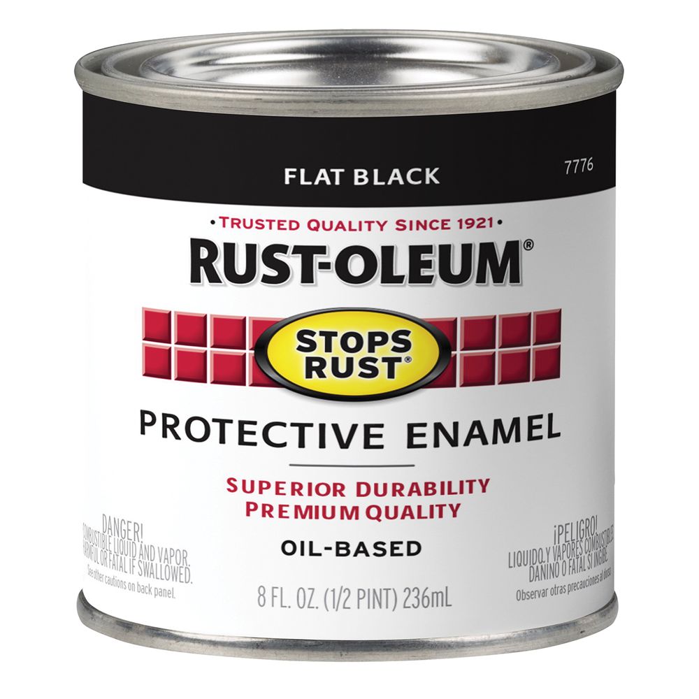 Rust-Oleum 1/2 pt. Flat Black Stops Rust Protective Enamel Paint