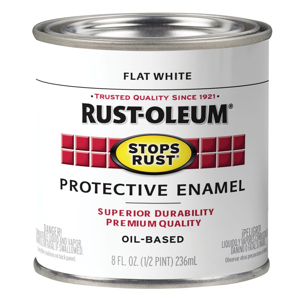 Rust-Oleum 1/2 pt. Flat White Stops Rust Protective Enamel Paint