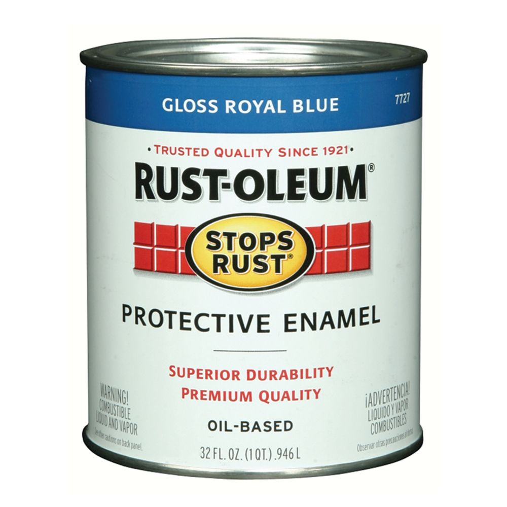 Rust-Oleum 1 qt. Stops Rust Gloss Royal Blue Protective Enamel Paint