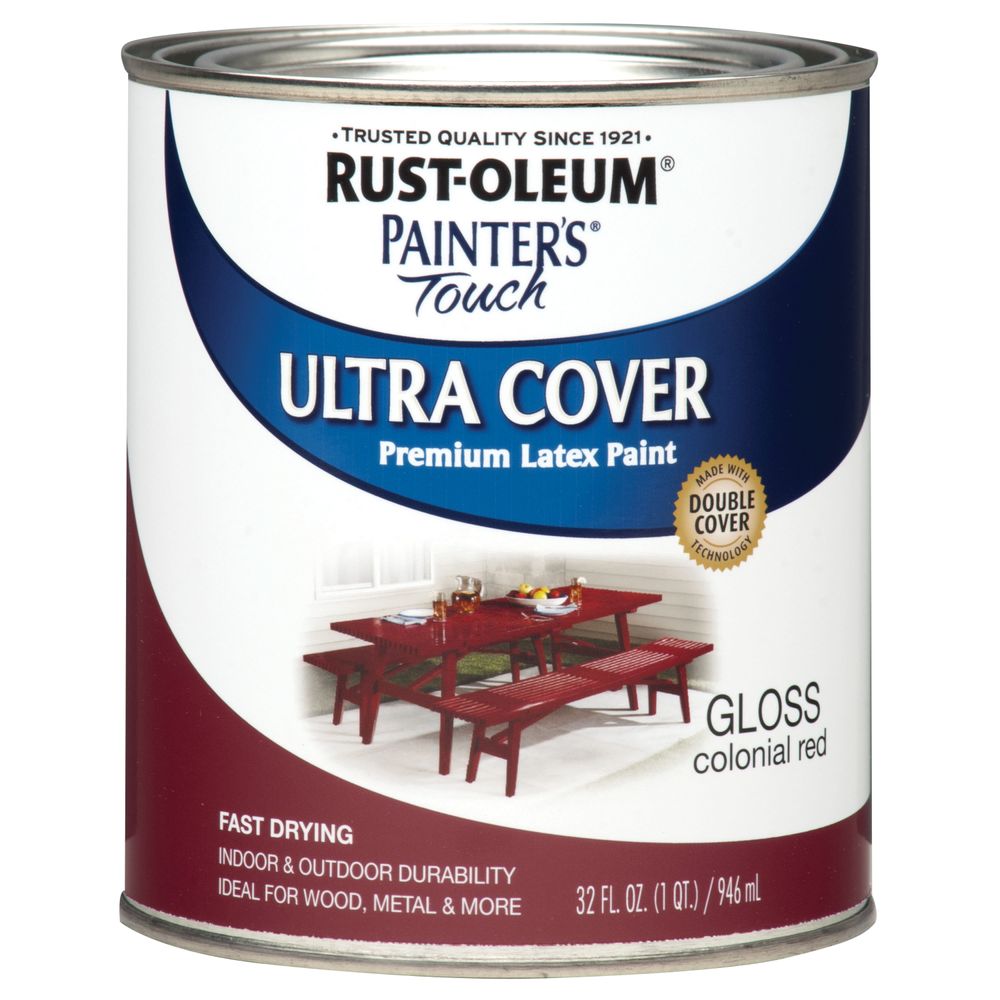 Rust-Oleum 1 qt. Colonial Red Gloss Painters Touch Ultra Cover Latex Paint