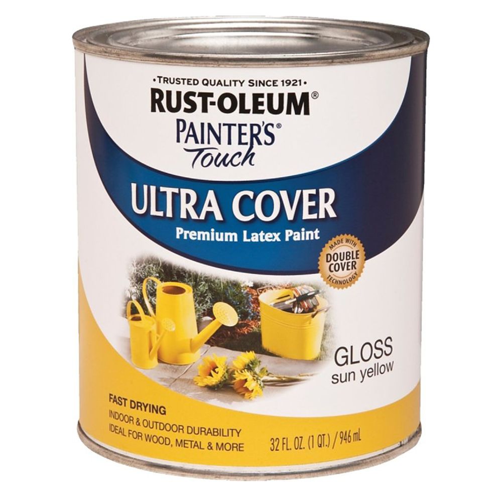 Rust-Oleum 1 qt. Painters Touch Ultra Cover Gloss Sun Yellow Latex Paint