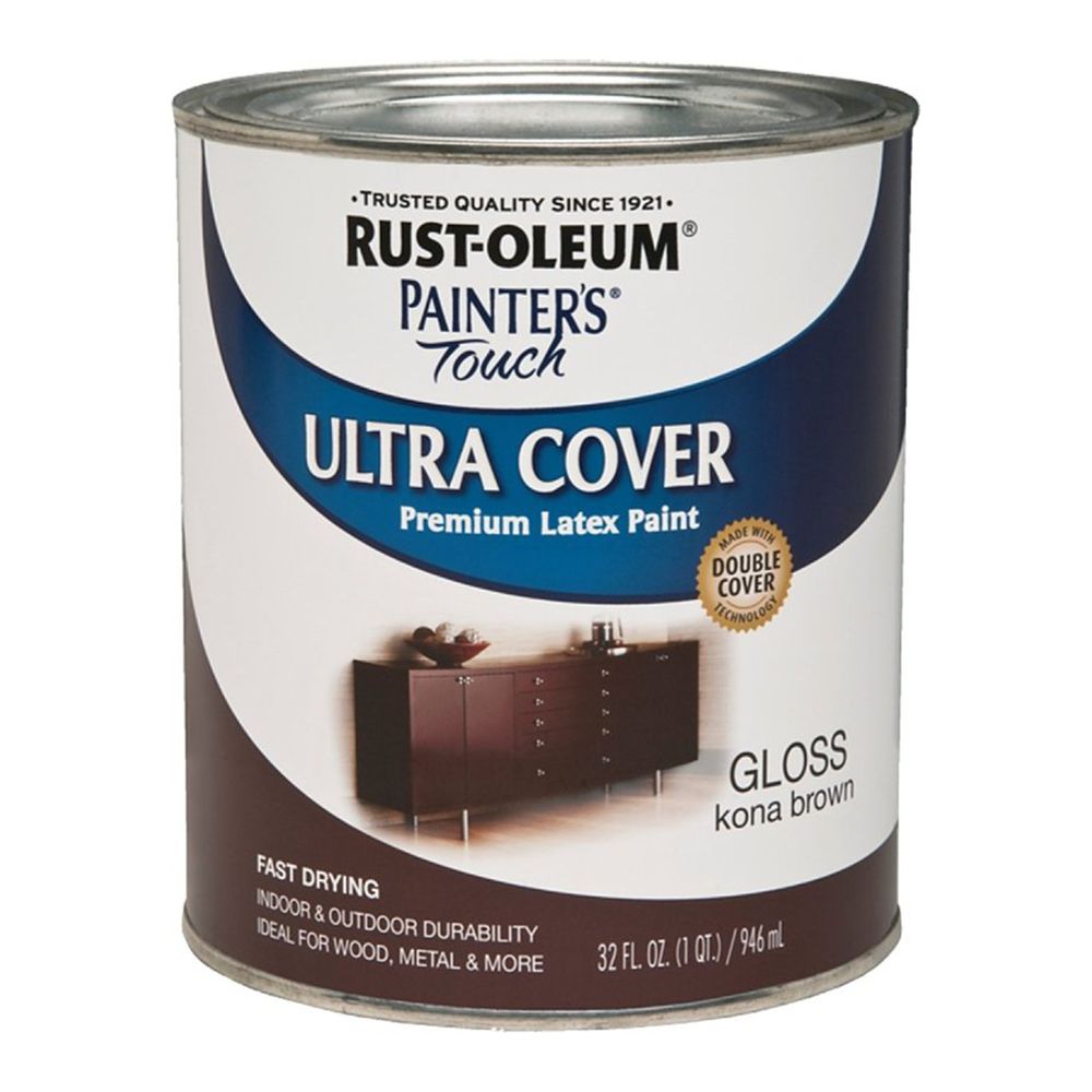 Rust-Oleum 1 qt. Painters Touch Ultra Cover Gloss Kona Brown Latex Paint