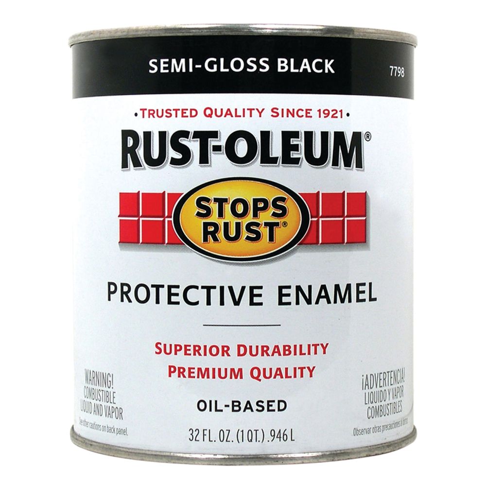 Rust-Oleum 1 qt. Semi-Gloss Black Stops Rust Protective Enamel Paint