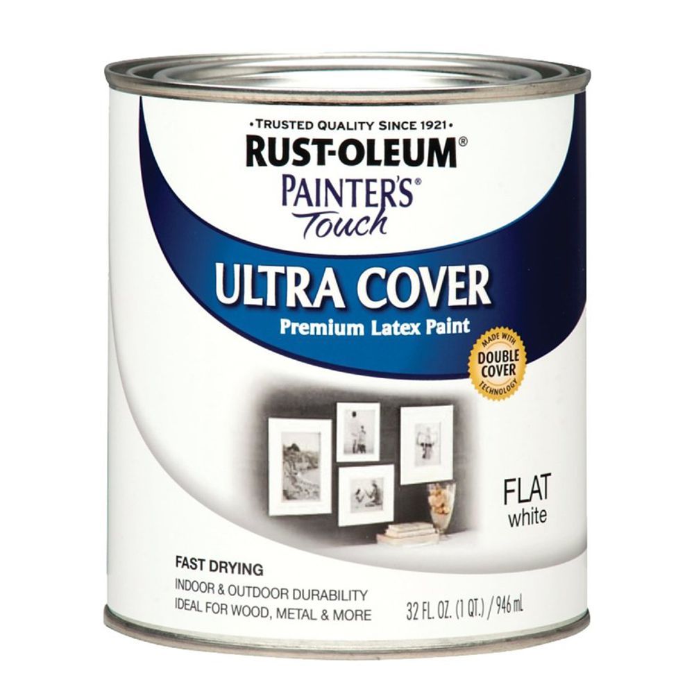 Rust-Oleum 1 qt. Painters Touch Ultra Cover Flat White Latex Paint