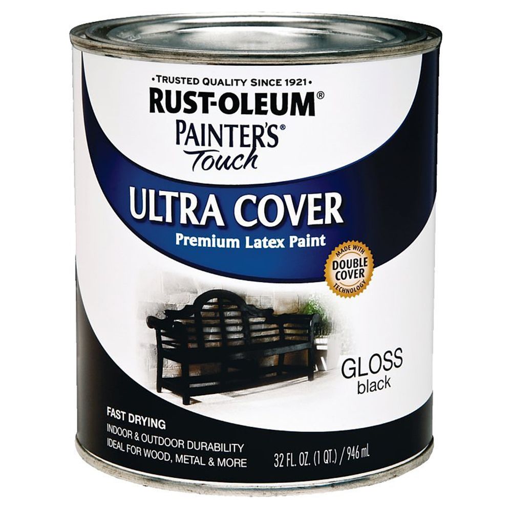 Rust-Oleum 1 Quart Gloss Black Acrylic Latex Paint