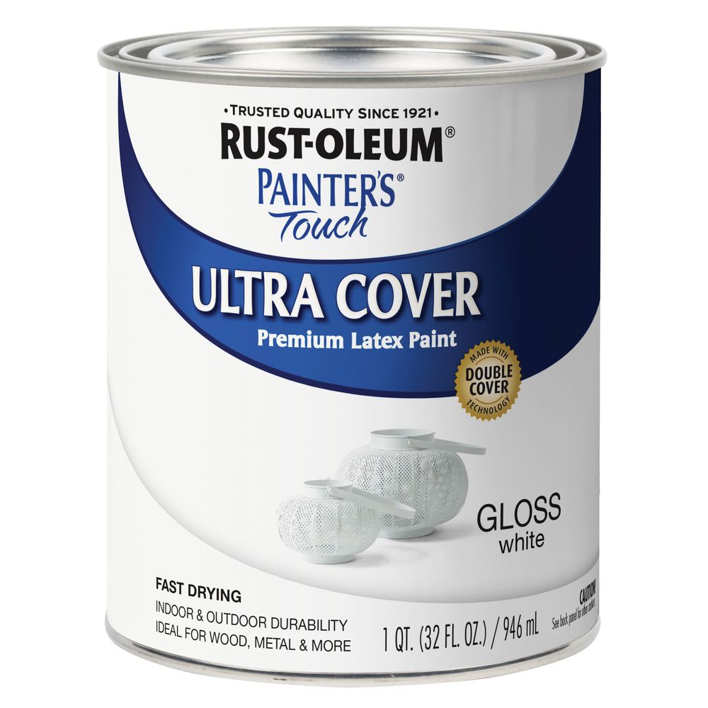 Rust-Oleum 1 qt. Gloss White Painters Touch Ultra Cover Latex Paint