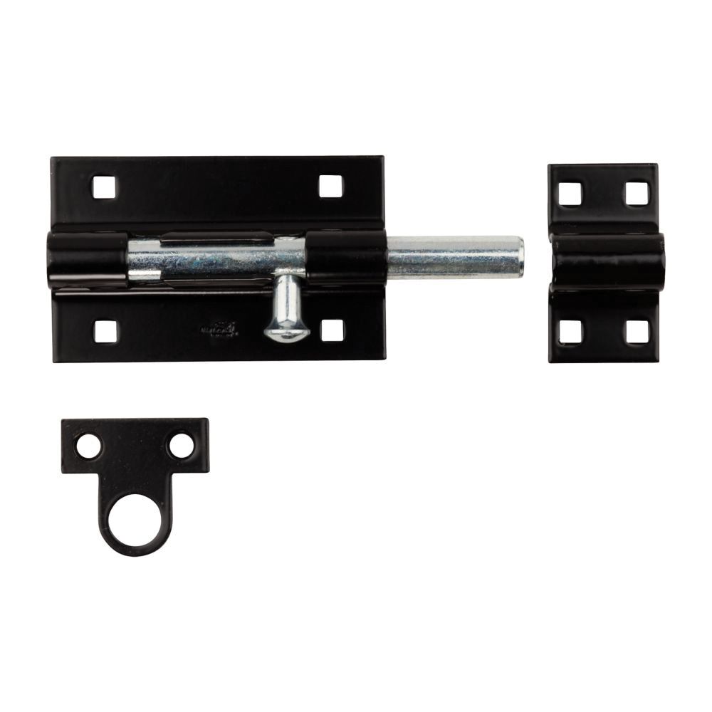 National Hardware 5 in. Black Padlockable Barrel Bolt